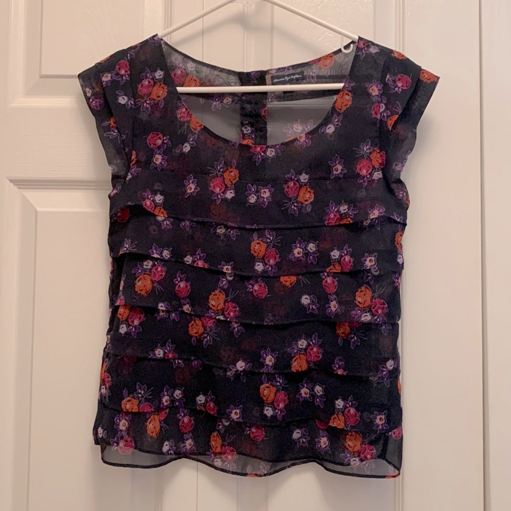 American Eagle Sheer Floral Top